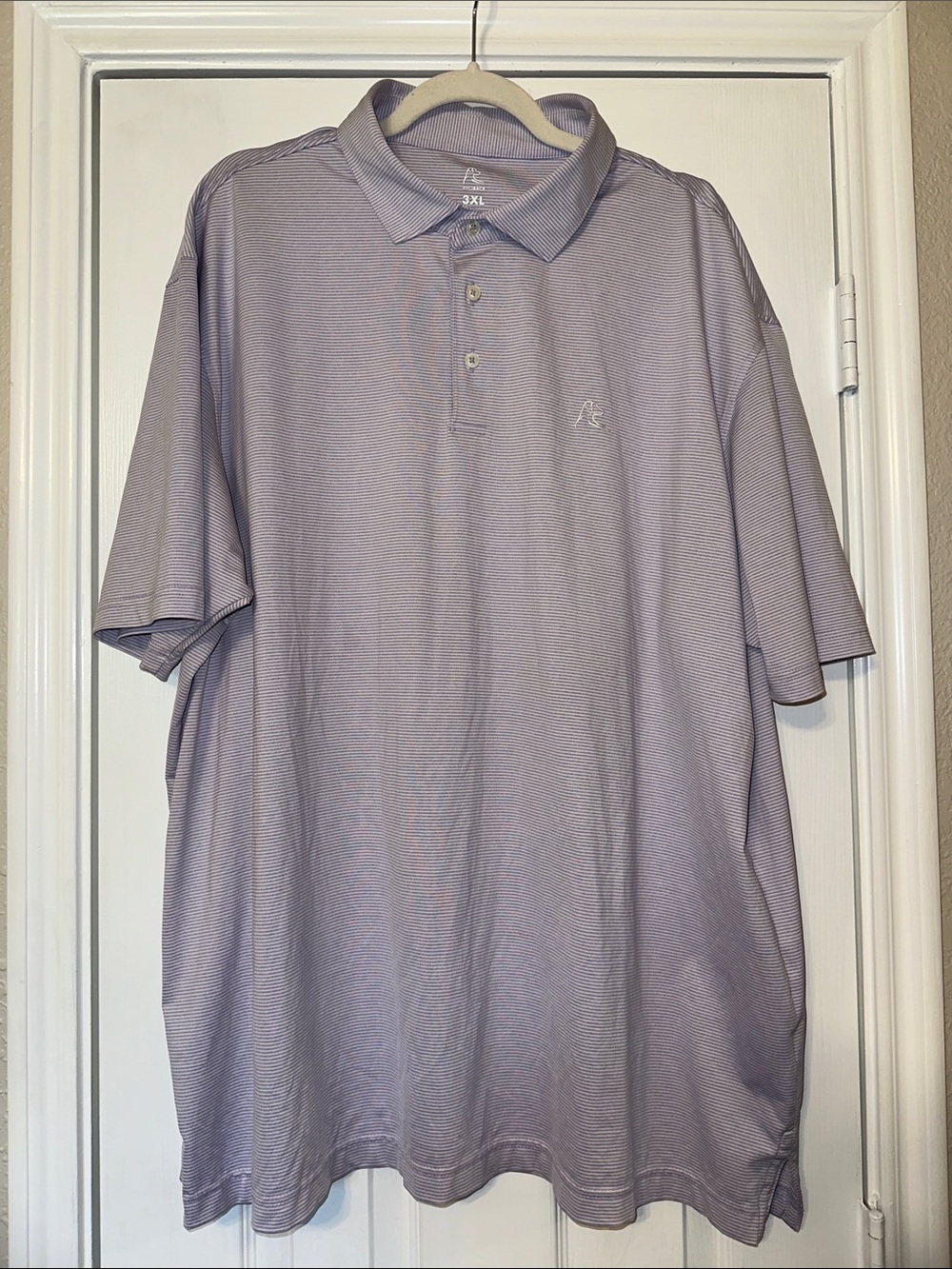 Rhoback Men's Lavender Striped Polo Shirt